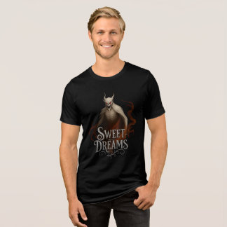 Camiseta Triblenda Creepy Demon Ghost with "Sweet Dreams" Text