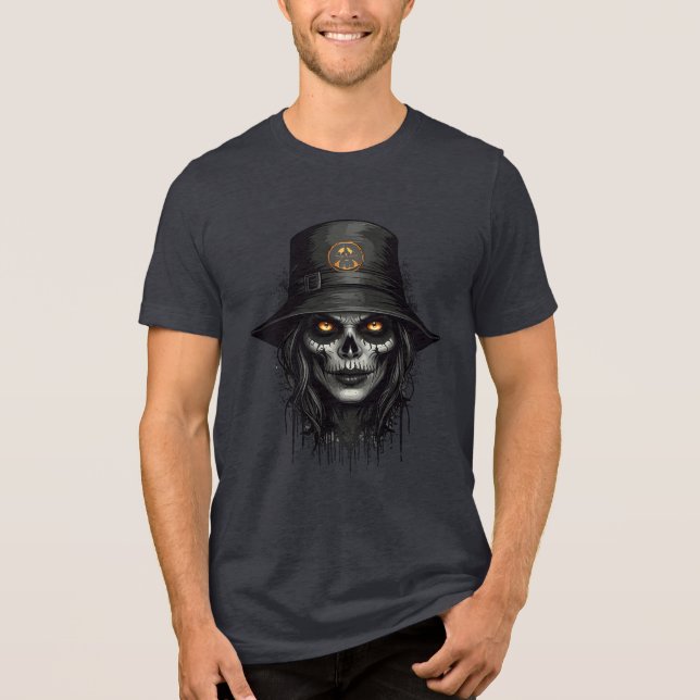 Camiseta Triblenda Creepy Skull Witch with Glowing Eyes Art (Anverso)
