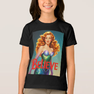 Camiseta Triblenda "Creer" Chicas de sirenas retro regalo caprichoso 