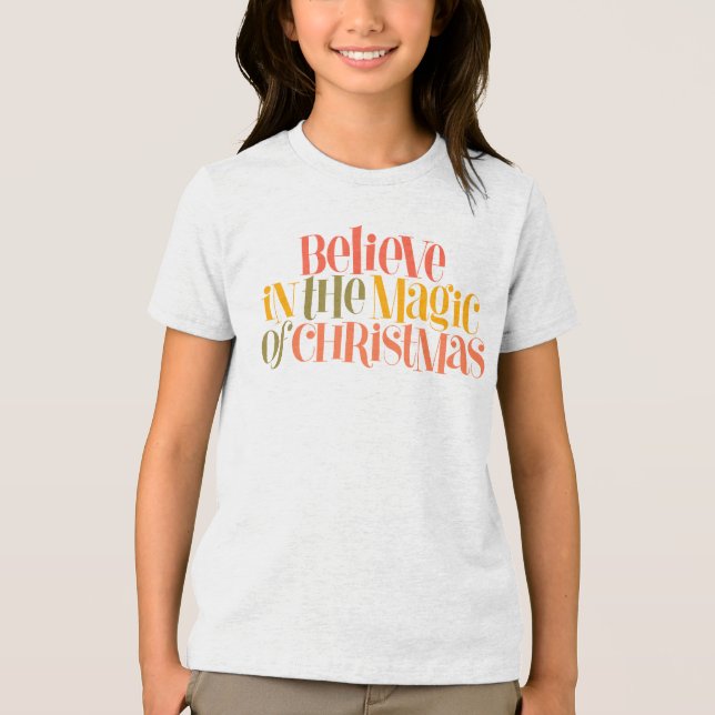 Camiseta Triblenda Creer en la magia de los Navidades - estilo retro (Anverso)