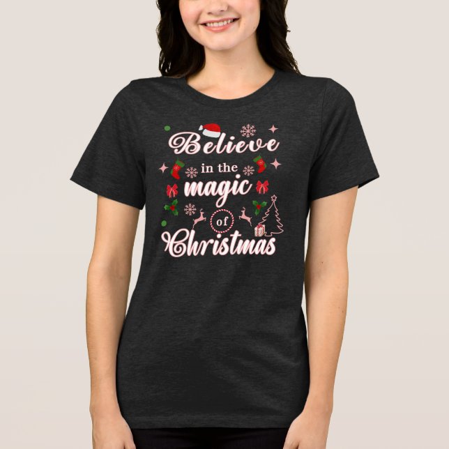 Camiseta Triblenda Creer En La Magia De Los Navidades Xmas Citas Des (Anverso)