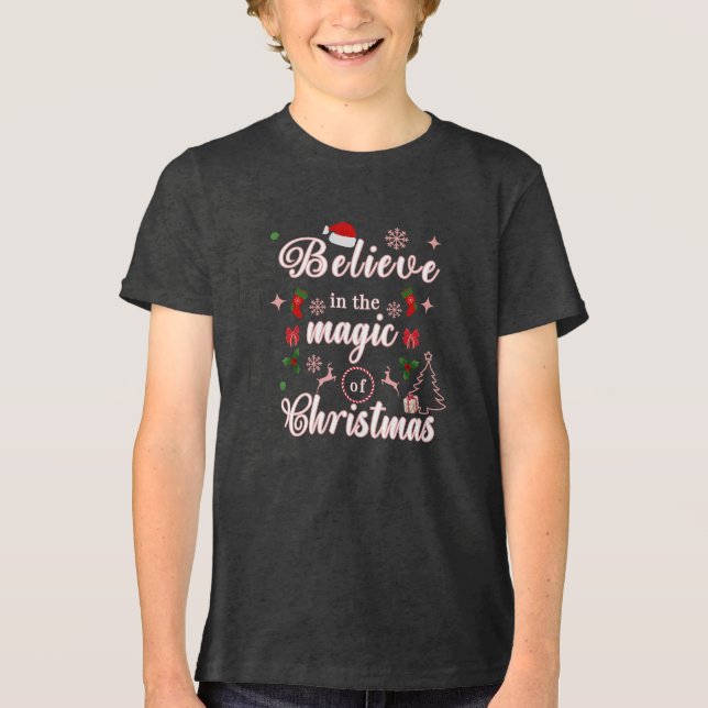 Camiseta Triblenda Creer En La Magia De Los Navidades Xmas Citas Des (Anverso)