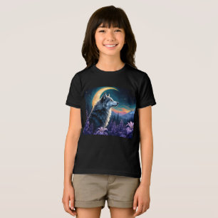 Camiseta Triblenda Crescent Moon night sky Wolf