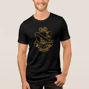 Camiseta Triblenda Crest de Phi Chi Theta Oro y Negro