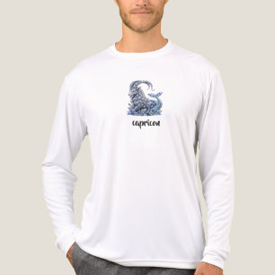 Camiseta Triblenda Cricornio de Cristal de Plata Zodiaco de Lujo