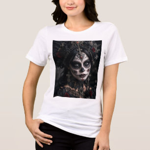Camiseta Triblenda Crimson Gothic Calavera – Rosa Negra