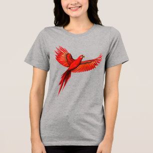Camiseta Triblenda Crimson Macaw / Loro Rojo en fuga