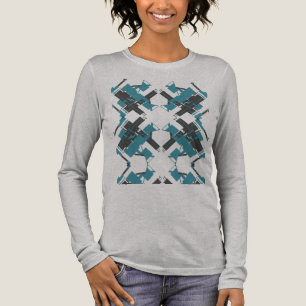 Camiseta Triblenda Crisscross, carbón de turquesa inspirado en el sur