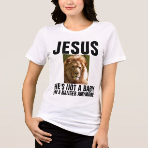 CAMISETA TRIBLENDA CRISTO JESÚS YA NO ES UN BEBÉ, LEÓN DE JUDÁ