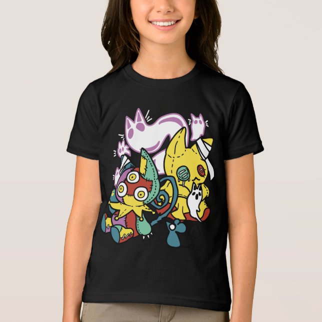 Camiseta Triblenda Críticos gatos de Halloween: arte fascinante (Anverso)