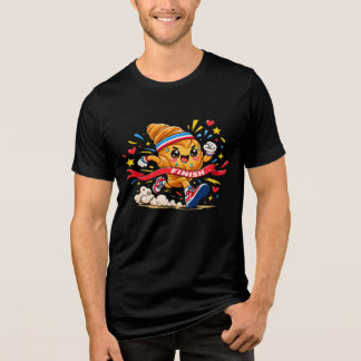 Camiseta Triblenda Croissant Corredor Caricatura Línea de Meta Sprint