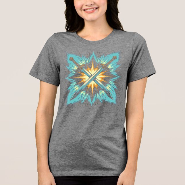 Camiseta Triblenda Crossed Fantasy Arrows with Glowing Energy – Dynam (Anverso)