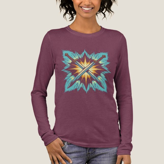 Camiseta Triblenda Crossed Fantasy Arrows with Glowing Energy – Dynam (Anverso)