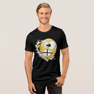 Camiseta Triblenda Crossy Emoji Unisex Triblend T-Shirt Soft Funny