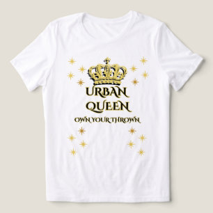 Camiseta Triblenda CROWN THE QUEEN Mujer Blanco dorado negro