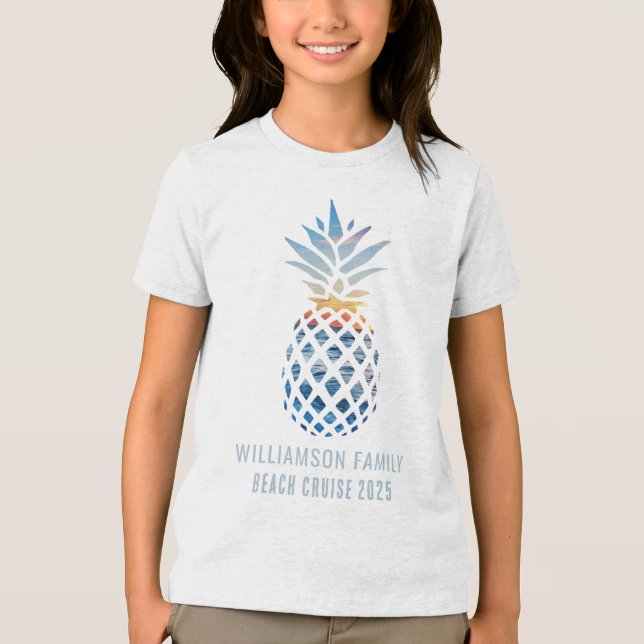 Camiseta Triblenda Cruceros de vacaciones tropicales de piña en la pl (Anverso)