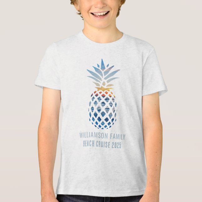 Camiseta Triblenda Cruceros tropicales Beach Pineapple Sunset (Anverso)