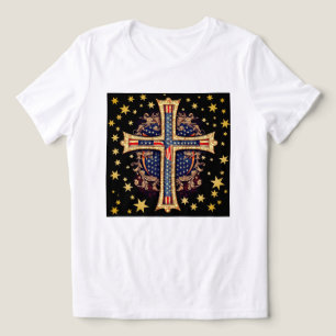 Camiseta Triblenda Cruz Americana Cristiana