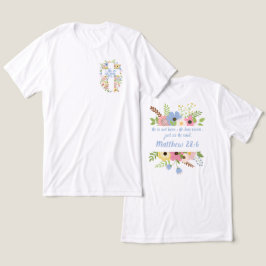 Camiseta Triblenda Cruz floral de bolsillo se levanta en Pascua Unise