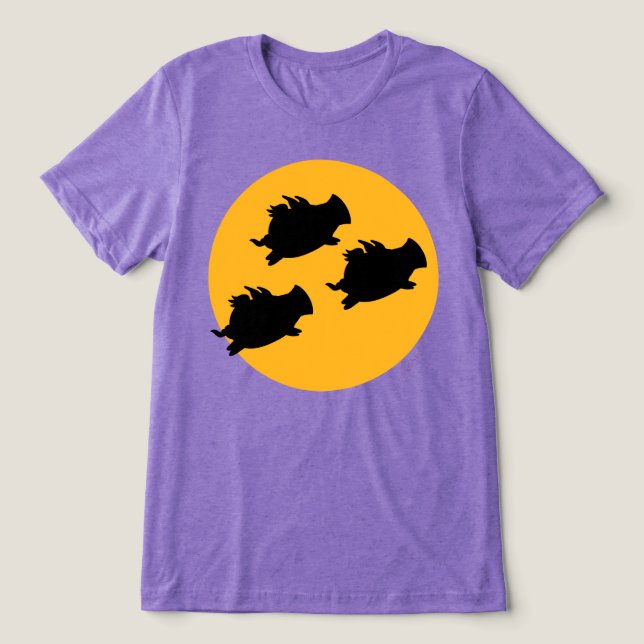 Camiseta Triblenda CUANDO LOS CERDOS VOLAN A TRAVÉS DE LA LUNA, por S (Diseño delantero )
