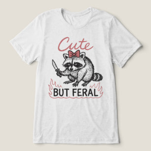 Camiseta Triblenda Cuchillo de Mapache Lindo pero Feral