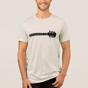 Camiseta Triblenda Cuello de guitarra acústica negra   Oatina de músi