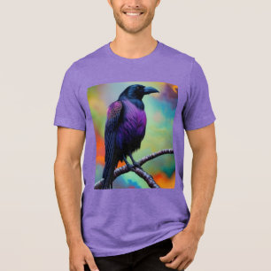 Camiseta Triblenda Cuerpo morado, fondo colorido
