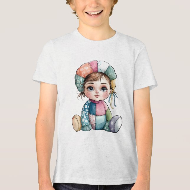 Camiseta Triblenda Cuidada acuarela Patchwork Baby Snow Mujer (Anverso)