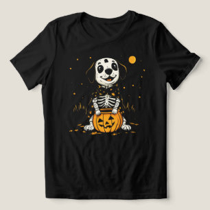 Camiseta Triblenda Cuidado disfraz de perro de Halloween con calabaza