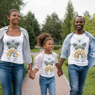 Camiseta Triblenda Cuidado estilo boho colorido Diseño de Hallow