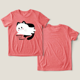 Camiseta Triblenda Cuidado fantasma negro gato boo de Halloween