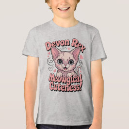 Camiseta Triblenda Cuidados meowgicos - Gato Kawaii Devon Rex