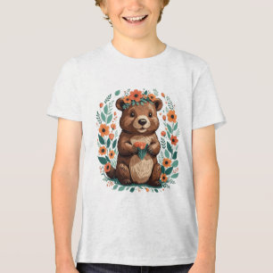 Camiseta Triblenda Cuidadoso castor floral