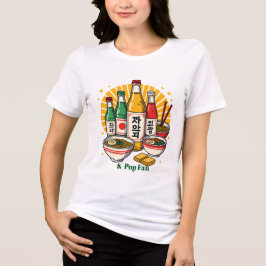 Camiseta Triblenda Cultura Pop Coreana Estampado en Pecho