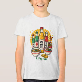 Camiseta Triblenda Cultura Pop Coreana Estampado en Pecho