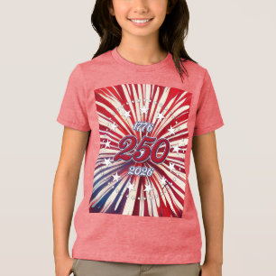 Camiseta Triblenda Cumpleaños 250 de América 1776-2026 Fuegos Artific