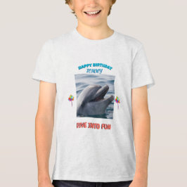 Camiseta Triblenda Cumpleaños de delfín con splash 