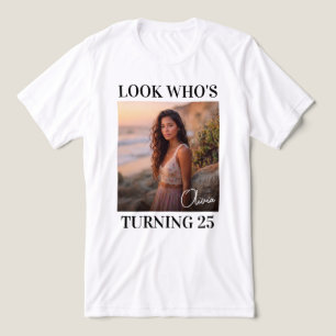 Camiseta Triblenda Cumpleaños de Foto Minimalista Moderna