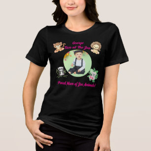 Camiseta Triblenda Cumpleaños de mamá con dos en el safari de animale