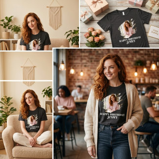 Camiseta Triblenda Cumpleaños de mujer con foto personalizada