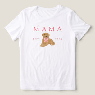 Camiseta Triblenda Cumpleaños de Pink Mama Golden Retriever