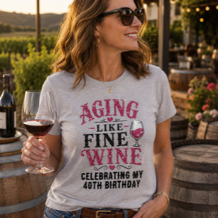 Camiseta Triblenda Cumpleaños Envejeciendo como un Vino Fino Brillo F