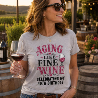 Camiseta Triblenda Cumpleaños Envejeciendo como un Vino Fino Brillo F