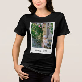 Camiseta Triblenda Cumpleaños Nostálgico con Foto y Año Vintage Perso