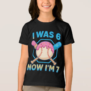 Camiseta Triblenda Cumpleaños número 7 Tema de Donas de Béisbol