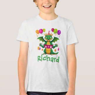 Camiseta Triblenda Cumpleaños personalizado del dragón con nombre par