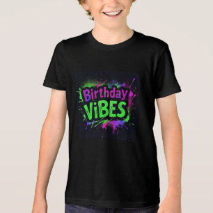 Camiseta Triblenda Cumpleaños Vibes Neon Splatter Boys
