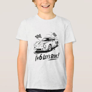Camiseta Triblenda Cumplo 6 años, diseño de cumpleaños de coche de ca
