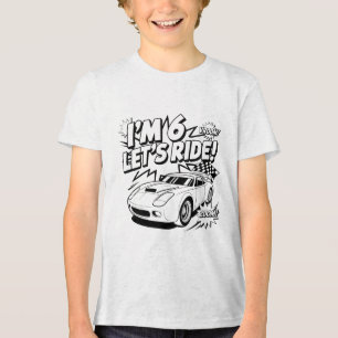 Camiseta Triblenda Cumplo 6 años Vamos a Montar Gráfico de Coche para