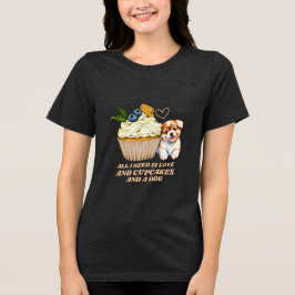 Camiseta Triblenda Cupcake de perro lindo Tee de regalo